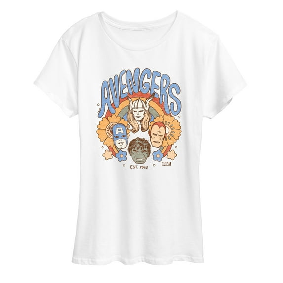 Marvel The Avengers - Floral - Women's Short Sleeve Graphic T-Shirt