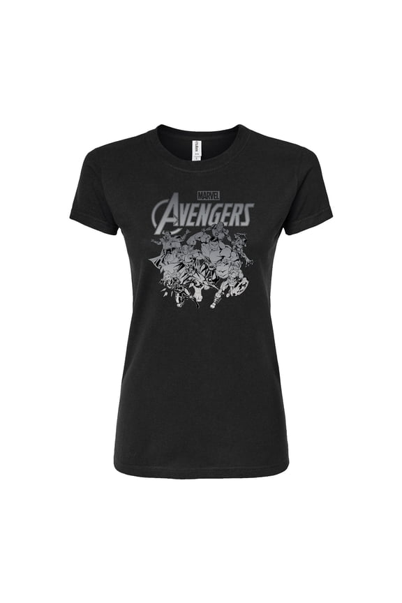 The Avengers - Group Logo - Juniors Fitted Graphic T-Shirt