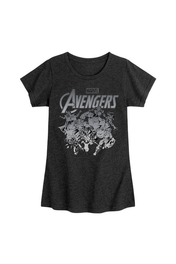 The Avengers - Group Logo - Toddler And Youth Girls Fitted Short Sleeve Graphic T-Shirt