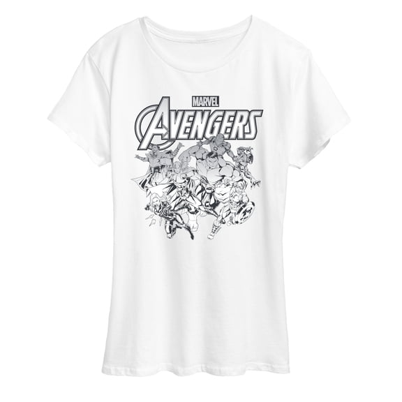 Marvel The Avengers - Group Logo - Women's Short Sleeve Graphic T-Shirt