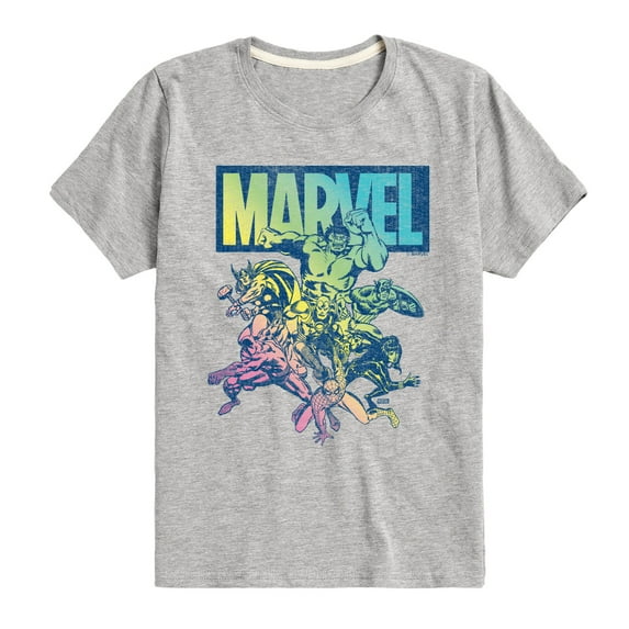 Marvel The Avengers - Group Rainbow - Toddler And Youth Short Sleeve Graphic T-Shirt