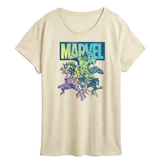 Marvel The Avengers - Group Rainbow - Women's Short Sleeve Graphic T-Shirt