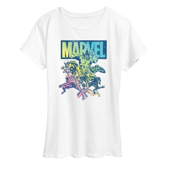 Marvel The Avengers - Group Rainbow - Women's Short Sleeve Graphic T-Shirt