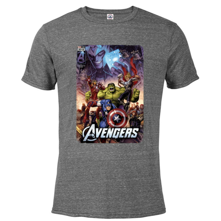 Marvel - Saga Short The Sleeve Infinity Comic T-Shirt Heather Avengers Blended Cover for Customized-Graphite - Snow Adults