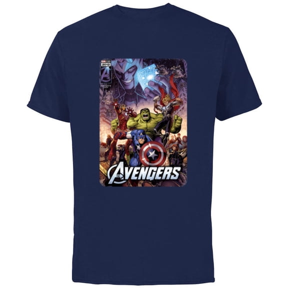 Marvel The Avengers Infinity Saga Comic Cover - Short Sleeve Cotton T-Shirt for Adults - Customized-Navy
