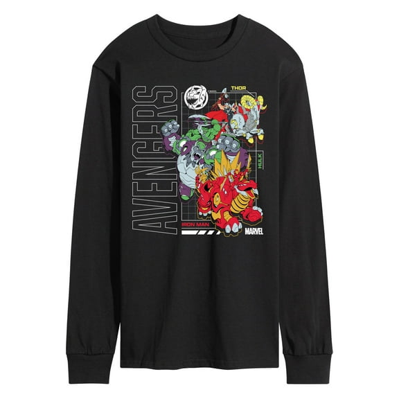 Marvel The Avengers - Mech Schematic - Adult Long Sleeve Graphic T-Shirt