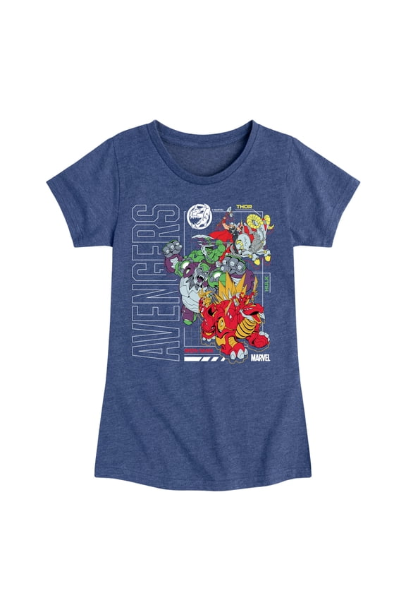 The Avengers - Mech Schematic - Toddler And Youth Girls Fitted Short Sleeve Graphic T-Shirt