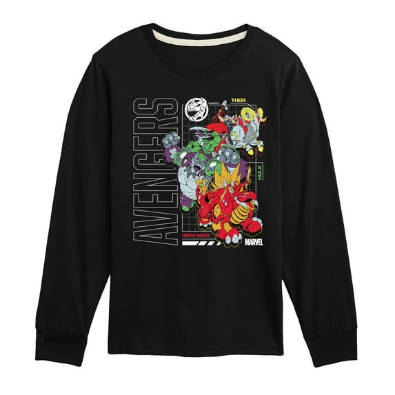 Marvel The Avengers - Mech Schematic - Toddler And Youth Long Sleeve Graphic T-Shirt