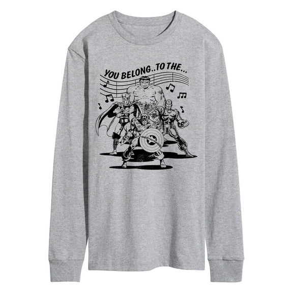 Marvel The Avengers - Merry Marching Society - Adult Long Sleeve Graphic T-Shirt