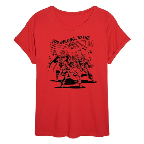Marvel The Avengers - Merry Marching Society - Women's Oversized Graphic T-Shirt