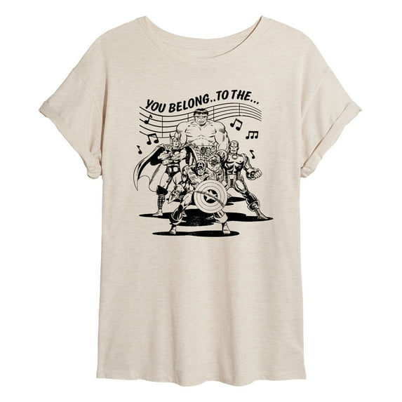 Marvel The Avengers - Merry Marching Society - Women's Oversized Graphic T-Shirt
