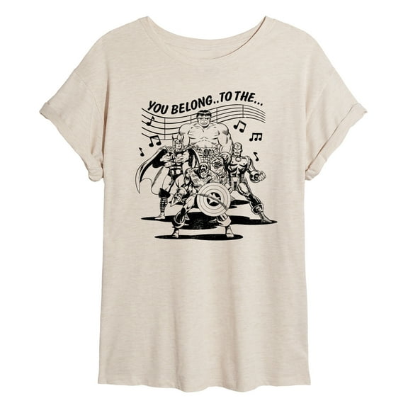 Marvel The Avengers - Merry Marching Society - Women's Oversized Graphic T-Shirt
