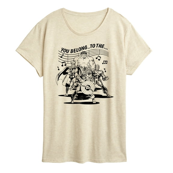 Marvel The Avengers - Merry Marching Society - Women's Short Sleeve Graphic T-Shirt