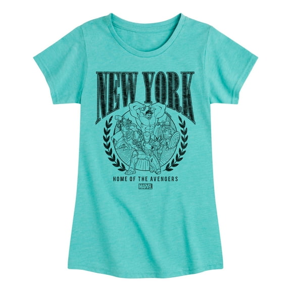 Marvel The Avengers - NYC - Toddler And Youth Girls Fitted Short Sleeve Graphic T-Shirt