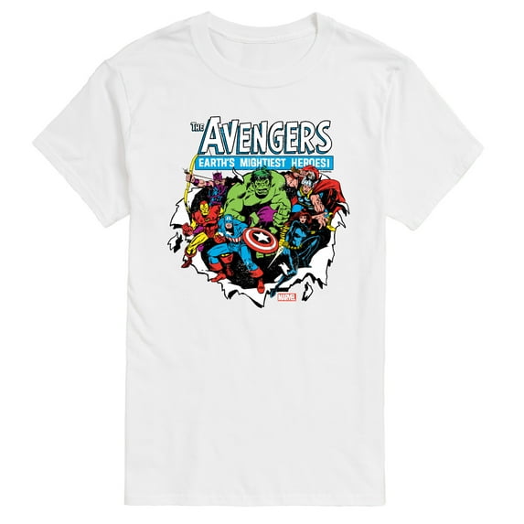 Marvel The Avengers - Paper Rip - Adult Short Sleeve Graphic T-Shirt