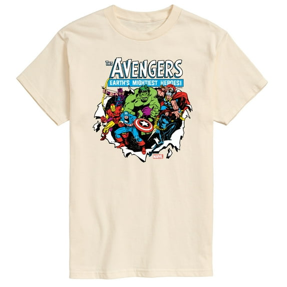 Marvel The Avengers - Paper Rip - Adult Short Sleeve Graphic T-Shirt