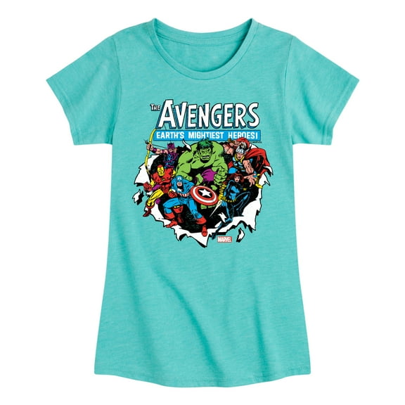 Marvel The Avengers - Paper Rip - Toddler And Youth Girls Fitted Short Sleeve Graphic T-Shirt
