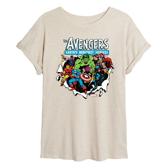 Marvel The Avengers - Paper Rip - Women's Oversized Graphic T-Shirt
