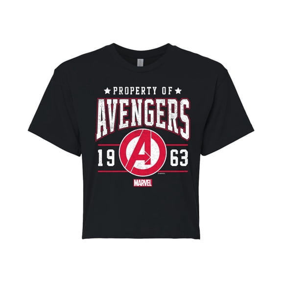 Marvel The Avengers - Property Of - Juniors Cropped Graphic T-Shirt