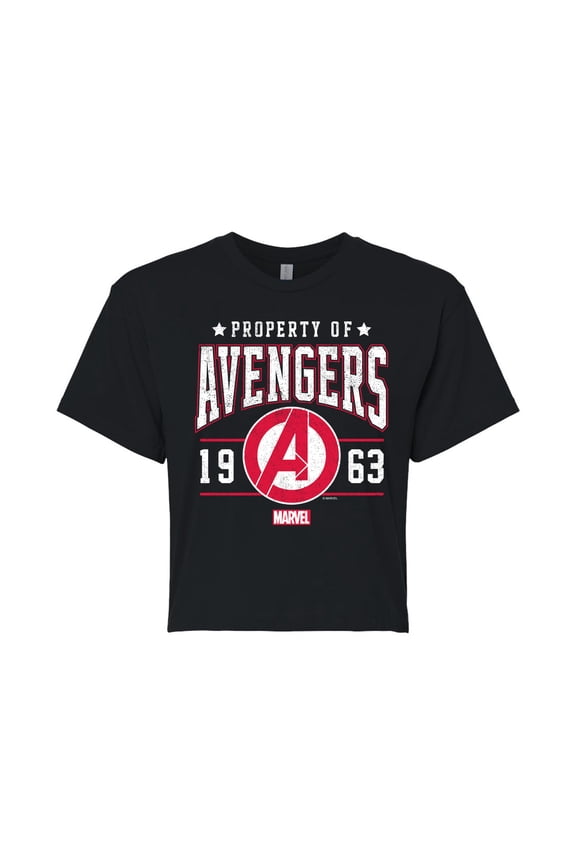 The Avengers - Property Of - Juniors Cropped Graphic T-Shirt