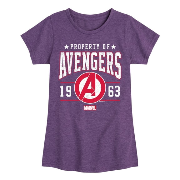 Marvel The Avengers - Property Of - Toddler And Youth Girls Fitted Short Sleeve Graphic T-Shirt