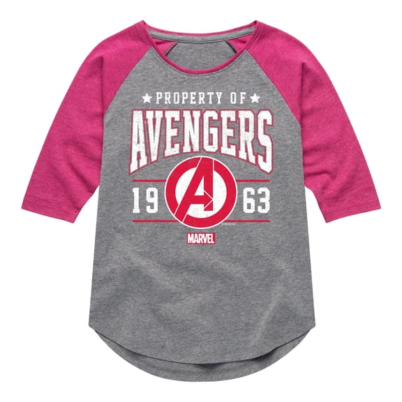Marvel The Avengers - Property Of - Toddler And Youth Girls Shirt Tail Raglan