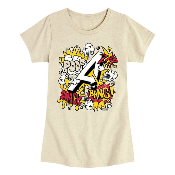 Marvel The Avengers - Scribble Doodles - Toddler And Youth Girls Fitted Short Sleeve Graphic T-Shirt