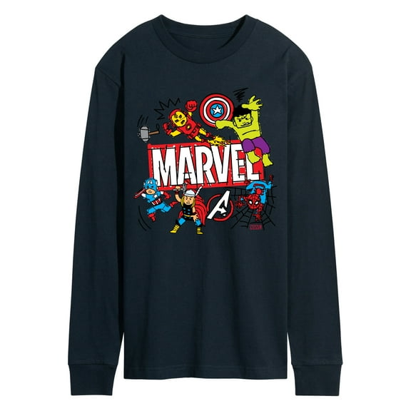 Marvel The Avengers - Sketch - Adult Long Sleeve Graphic T-Shirt