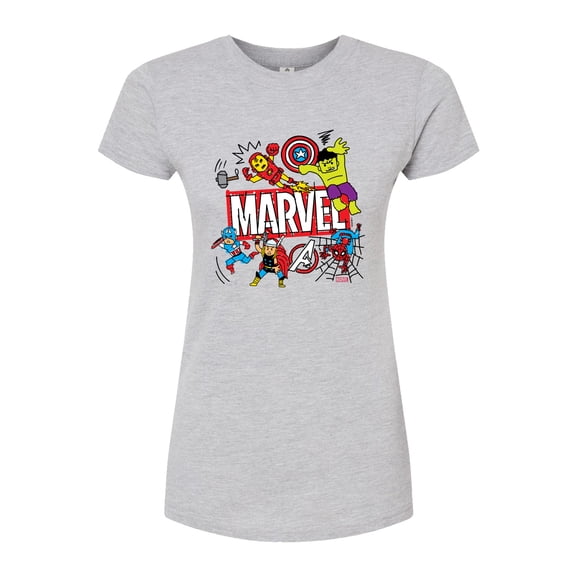 Marvel The Avengers - Sketch - Juniors Fitted Graphic T-Shirt
