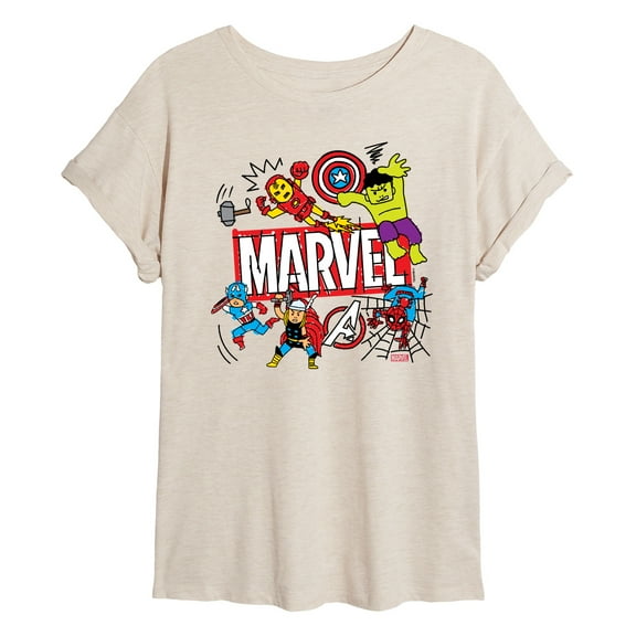 Marvel The Avengers - Sketch - Women's Oversized Graphic T-Shirt