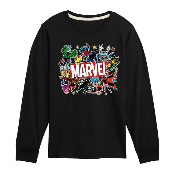 Marvel The Avengers - Sticker Collage - Toddler And Youth Long Sleeve Graphic T-Shirt