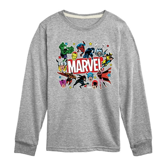 Marvel The Avengers - Sticker Collage - Toddler And Youth Long Sleeve Graphic T-Shirt