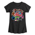 thumbnail image 1 of Marvel The Avengers - Stickers Style - Toddler And Youth Girls Fitted Short Sleeve Graphic T-Shirt, 1 of 5