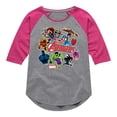 thumbnail image 1 of Marvel The Avengers - Stickers Style - Toddler And Youth Girls Shirt Tail Raglan, 1 of 5