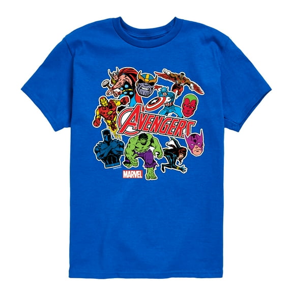 Marvel The Avengers - Stickers Style - Toddler And Youth Short Sleeve Graphic T-Shirt