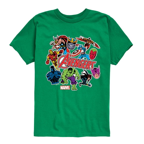 Marvel The Avengers - Stickers Style - Toddler And Youth Short Sleeve Graphic T-Shirt