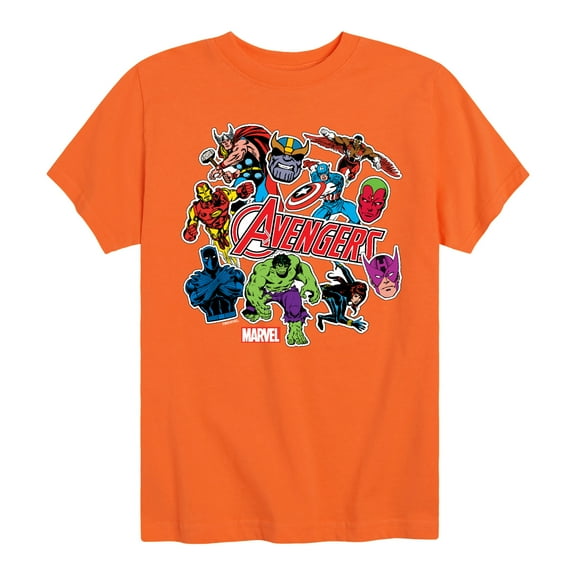 Marvel The Avengers - Stickers Style - Toddler And Youth Short Sleeve Graphic T-Shirt