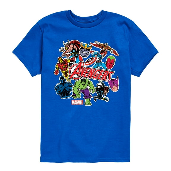 Marvel The Avengers - Stickers Style - Toddler And Youth Short Sleeve Graphic T-Shirt