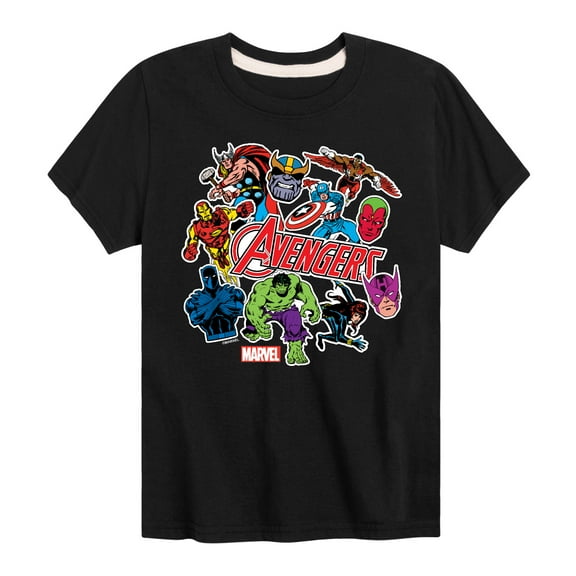 Marvel The Avengers - Stickers Style - Toddler And Youth Short Sleeve Graphic T-Shirt