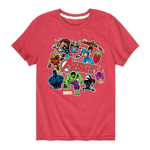 Marvel The Avengers - Stickers Style - Toddler And Youth Short Sleeve Graphic T-Shirt