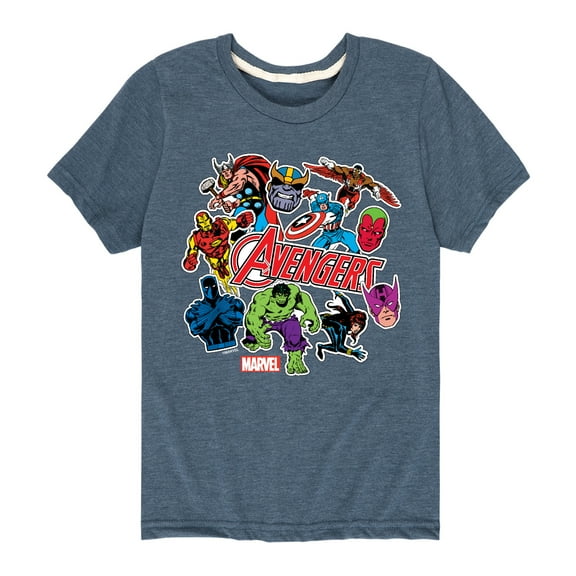 Marvel The Avengers - Stickers Style - Toddler And Youth Short Sleeve Graphic T-Shirt