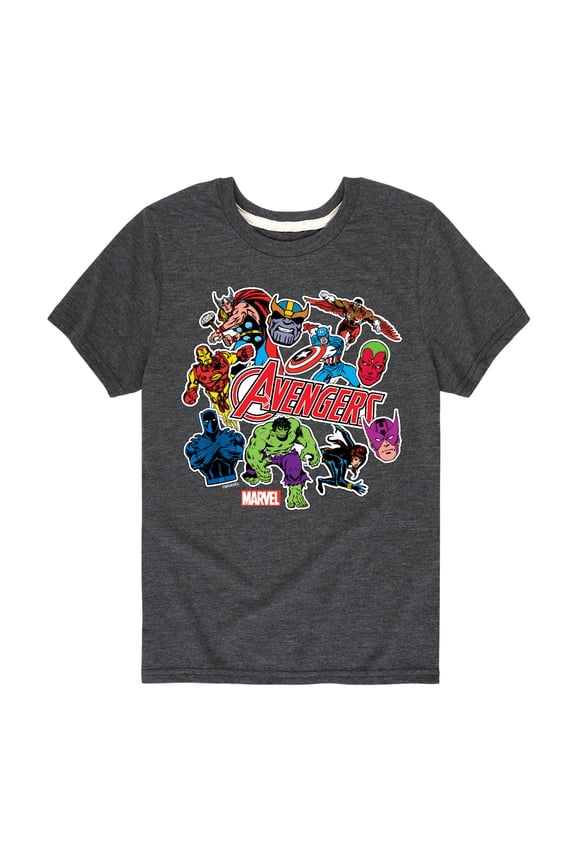 The Avengers - Stickers Style - Toddler And Youth Short Sleeve Graphic T-Shirt
