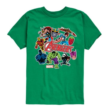 Marvel The Avengers - Stickers Style - Toddler And Youth Short Sleeve Graphic T-Shirt