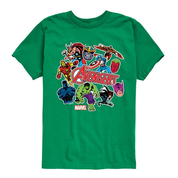 Marvel The Avengers - Stickers Style - Toddler And Youth Short Sleeve Graphic T-Shirt