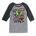 thumbnail image 1 of Marvel The Avengers - USA Sketch - Toddler And Youth Raglan, 1 of 4