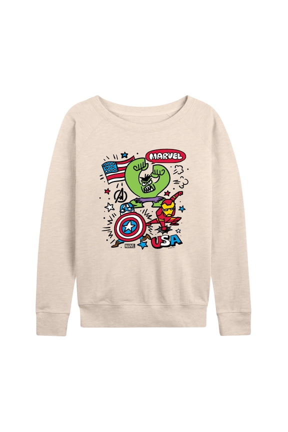 The Avengers - USA Sketch - Women's French Terry Pullover Long Sleeve Shirt