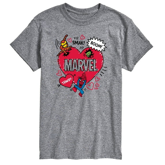 Marvel The Avengers - Valentines Doodle - Men's Short Sleeve Graphic T-Shirt