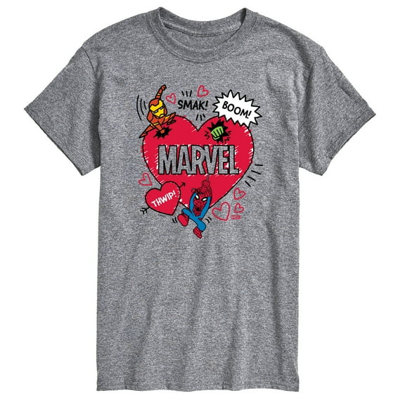 Marvel The Avengers - Valentines Doodle - Men's Short Sleeve Graphic T-Shirt