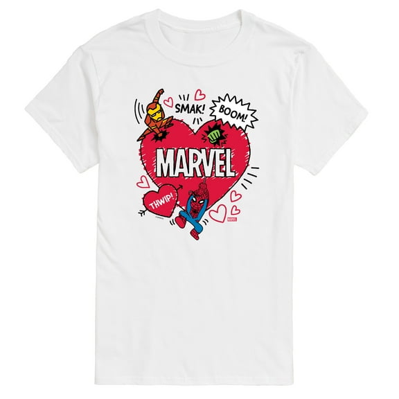 Marvel The Avengers - Valentines Doodle - Men's Short Sleeve Graphic T-Shirt