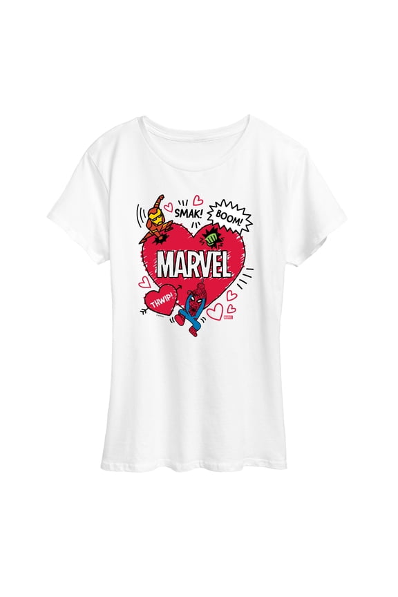The Avengers - Valentines Doodle - Women's Short Sleeve Graphic T-Shirt